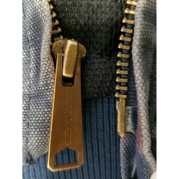 VTG Carhartt Duck Thermal Coat Lined Hood Zip Jacket Distressed LOGO J131 USA - Picture 11 of 16